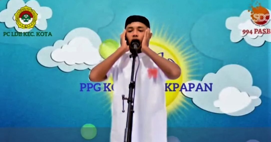 Salah satu peserta lomba adzan dan iqamah dari PC LDII Kecamatan Balikpapan Kota.