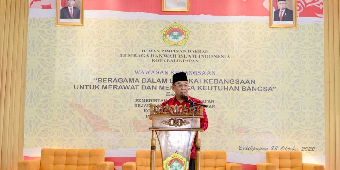 Ketua DPD LDII Kota Balikpapan masa bakti 2018-2023 H. Herry Fathamsyah saat membuka Dialog Wawasan Kebangsaan, Oktober 2022. Foto: LINES
