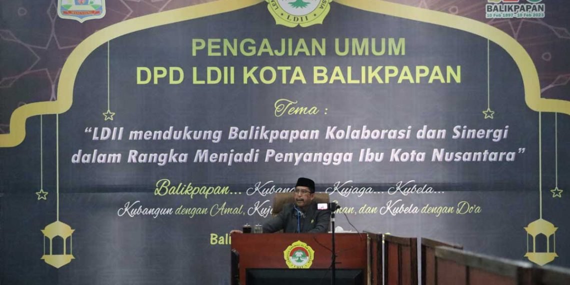 Wakil Ketua DPD LDII Kota Balikpapan Laode Beni, S.H saat memberikan pemaparan pada pengajian, Minggu (12/2/2023). Foto: KIM Ponpes Bairuha