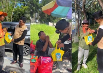 Ketua DPD LDII Kota Balikpapan H. Herry Fathamsyah turut membagikan sejumlah paket daging kurban kepada para pekerja jalanan, Jumat (6/6/2025). Foto: Istimewa